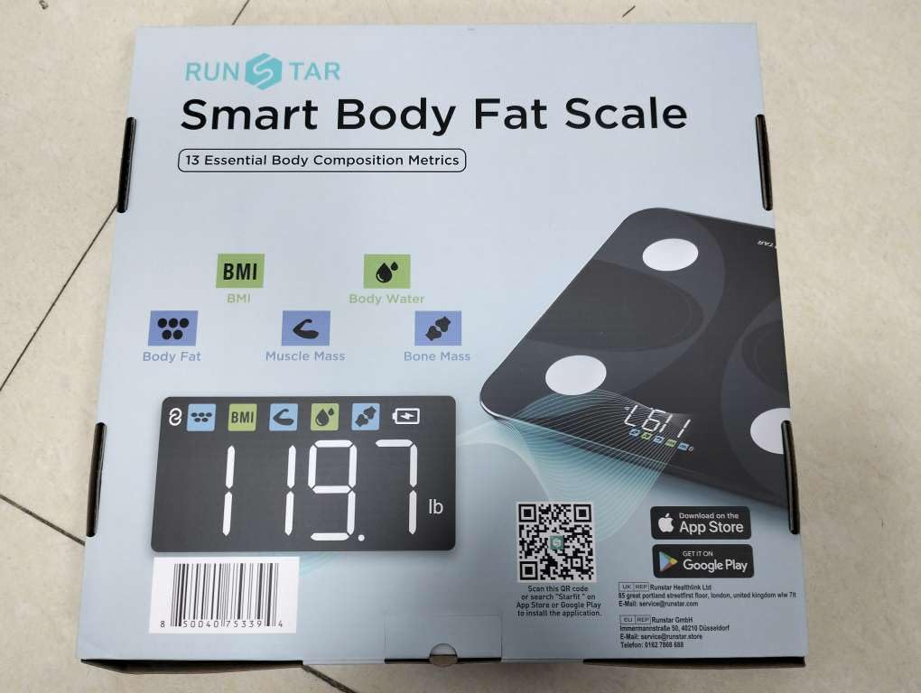 Scale for Body Weight and Fat Percentage, RunSTAR Digital Accurate Bathroom Smart Scale with Large Display, FSA&HSA Eligible 13 Body Composition Analyzer Sync App