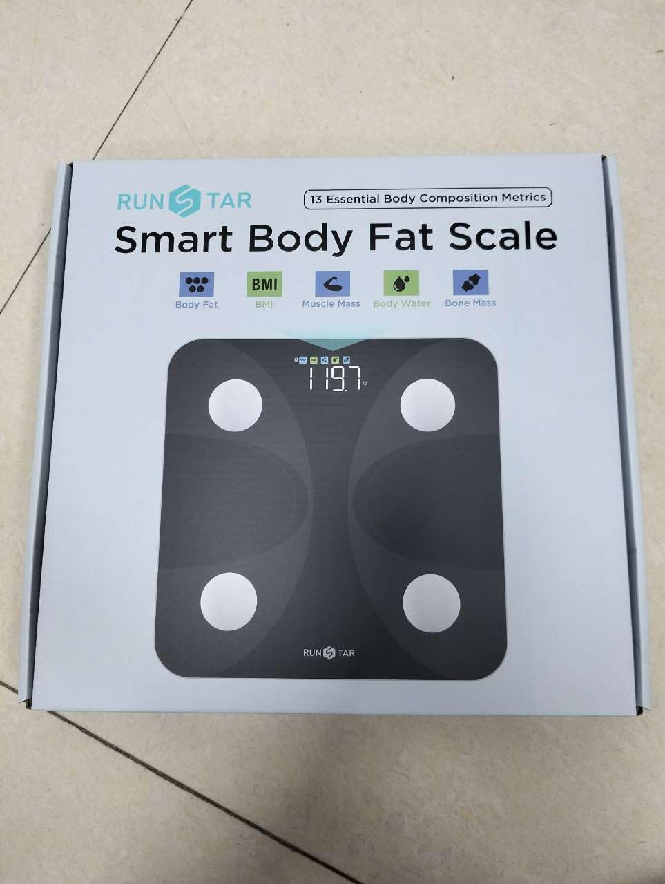 Scale for Body Weight and Fat Percentage, RunSTAR Digital Accurate Bathroom Smart Scale with Large Display, FSA&HSA Eligible 13 Body Composition Analyzer Sync App