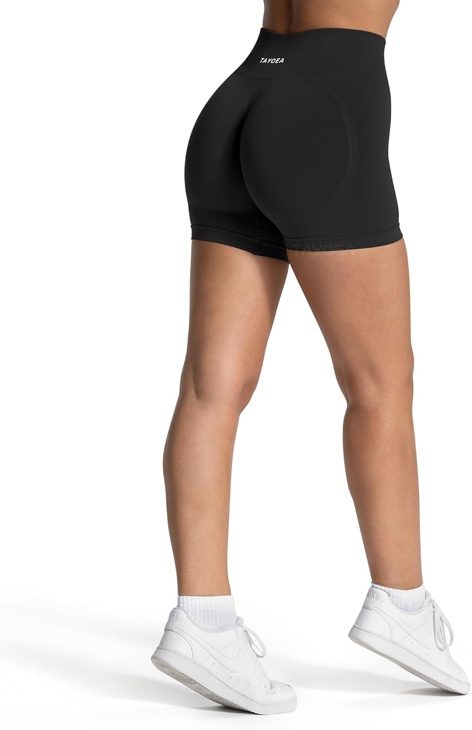 TAYOEA Women's Workout Shorts with Tummy Control & Butt Scrunch for Gym Seamless Yoga Shorts Sports Spandex Biker Shorts