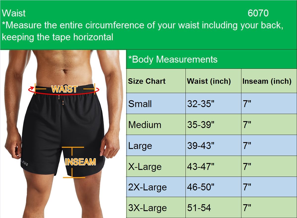 NELEUS Men's 2 in 1 Running Shorts with Liner,Dry Fit Workout Shorts with Pockets