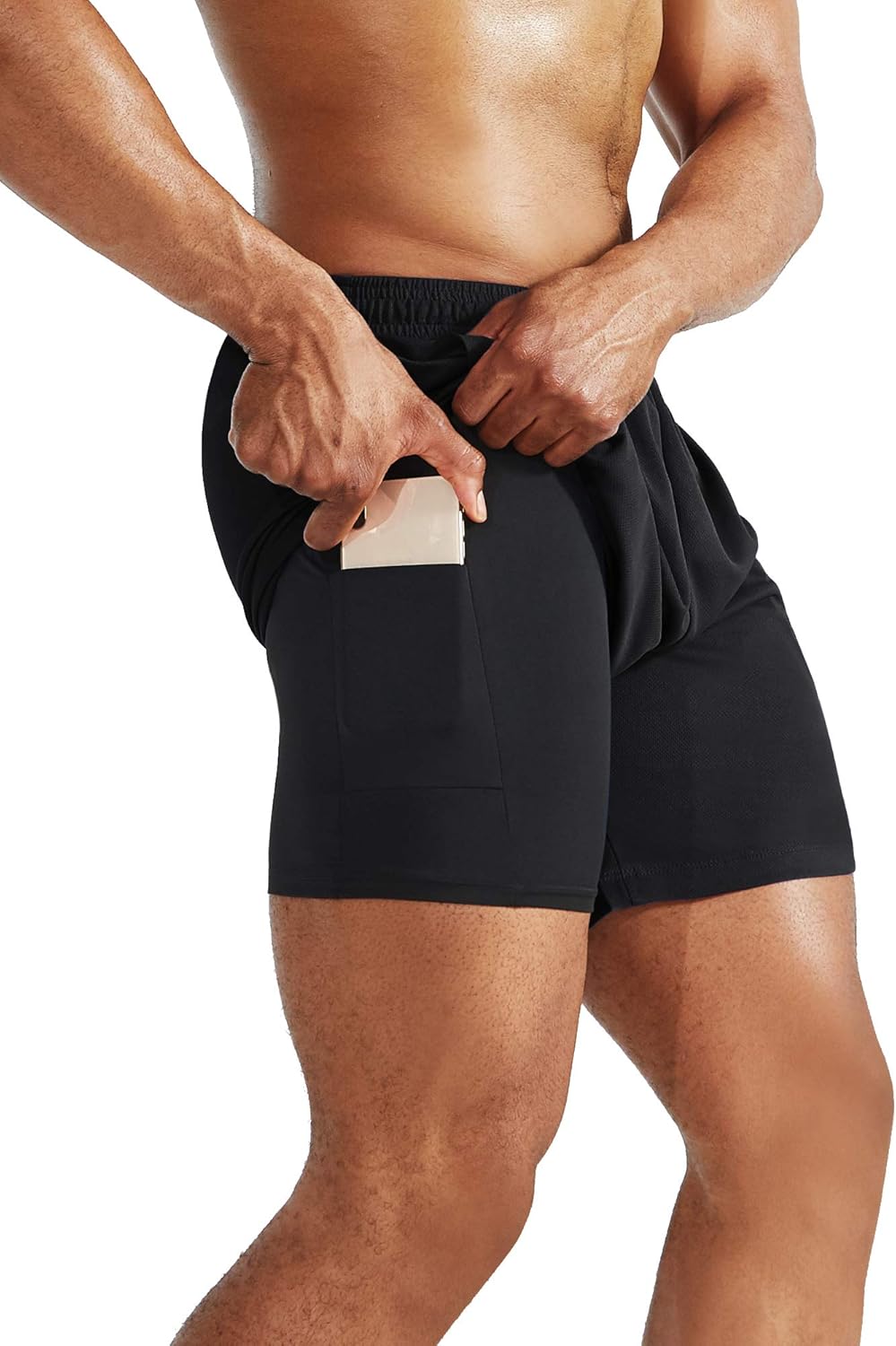 NELEUS Men's 2 in 1 Running Shorts with Liner,Dry Fit Workout Shorts with Pockets