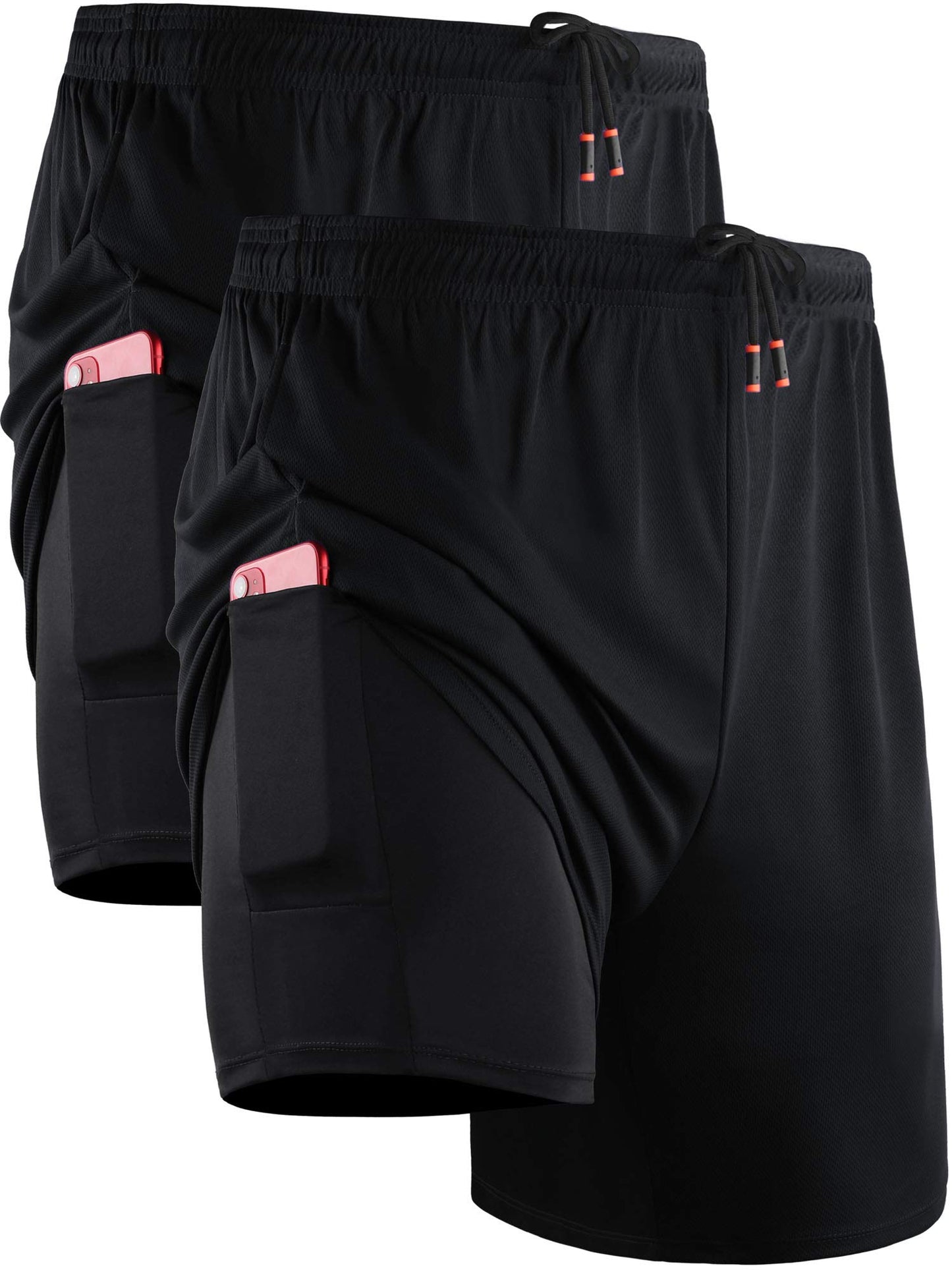 NELEUS Men's 2 in 1 Running Shorts with Liner,Dry Fit Workout Shorts with Pockets