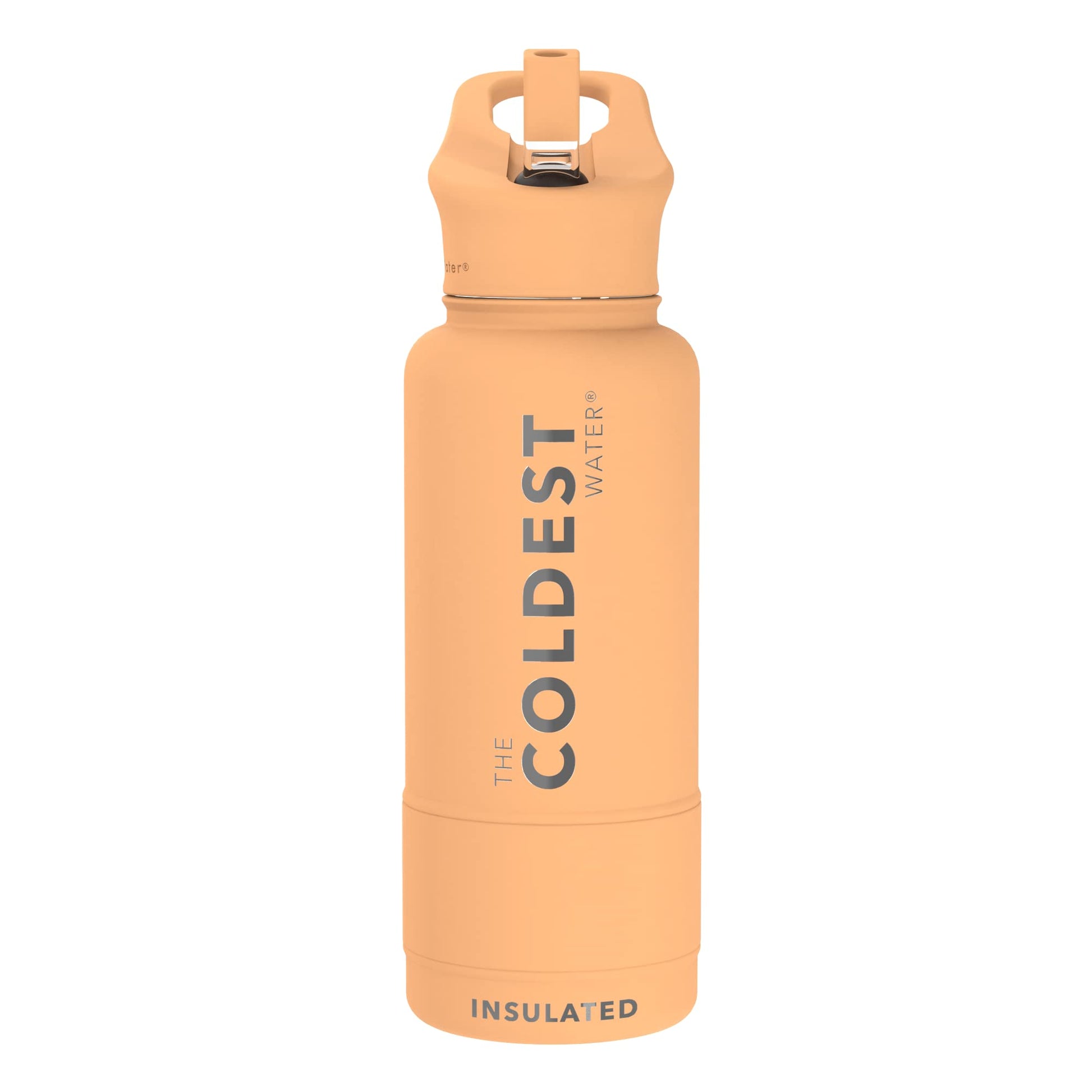 Coldest Insulated Water Bottle with Straw Lid - Stainless Steel Metal Insulated Bottle for Men & Women (Matte Black, 32 oz)