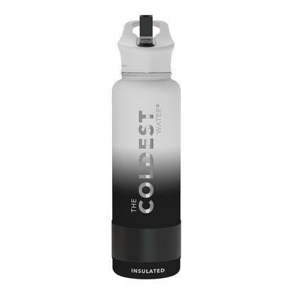 Coldest Insulated Water Bottle with Straw Lid - Stainless Steel Metal Insulated Bottle for Men & Women (Matte Black, 32 oz)