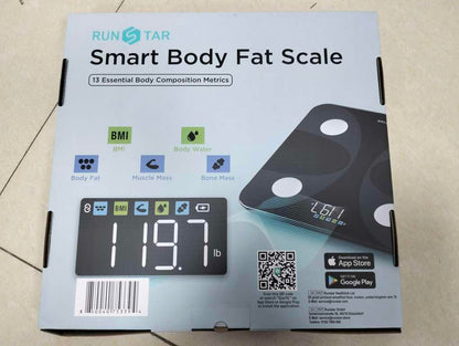 Scale for Body Weight and Fat Percentage, RunSTAR Digital Accurate Bathroom Smart Scale with Large Display, FSA&HSA Eligible 13 Body Composition Analyzer Sync App