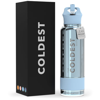 Coldest Insulated Water Bottle with Straw Lid - Stainless Steel Metal Insulated Bottle for Men & Women (Matte Black, 32 oz)