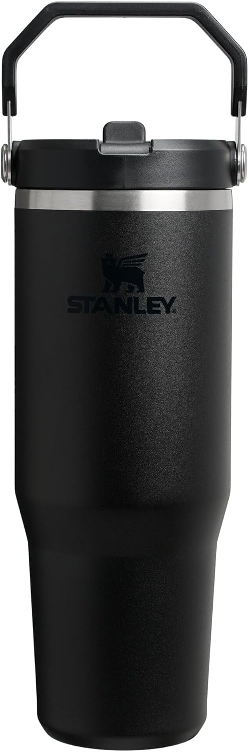 Stanley IceFlow 2.0 Flip Straw Tumbler with Handle 30 oz | Twist On Lid and Flip Up Straw | Leak Resistant Water Bottle | Insulated Stainless Steel | BPA-Free | Black 2.0