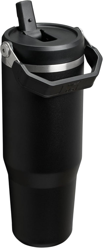 Stanley IceFlow 2.0 Flip Straw Tumbler with Handle 30 oz | Twist On Lid and Flip Up Straw | Leak Resistant Water Bottle | Insulated Stainless Steel | BPA-Free | Black 2.0