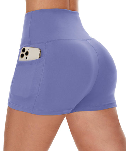 CAMPSNAIL Biker Shorts Women with Pockets - 3"/5"/8" High Waisted Workout Spandex Tummy Control Gym Running Yoga Shorts