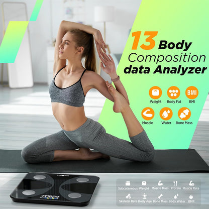 Scale for Body Weight and Fat Percentage, RunSTAR Digital Accurate Bathroom Smart Scale with Large Display, FSA&HSA Eligible 13 Body Composition Analyzer Sync App