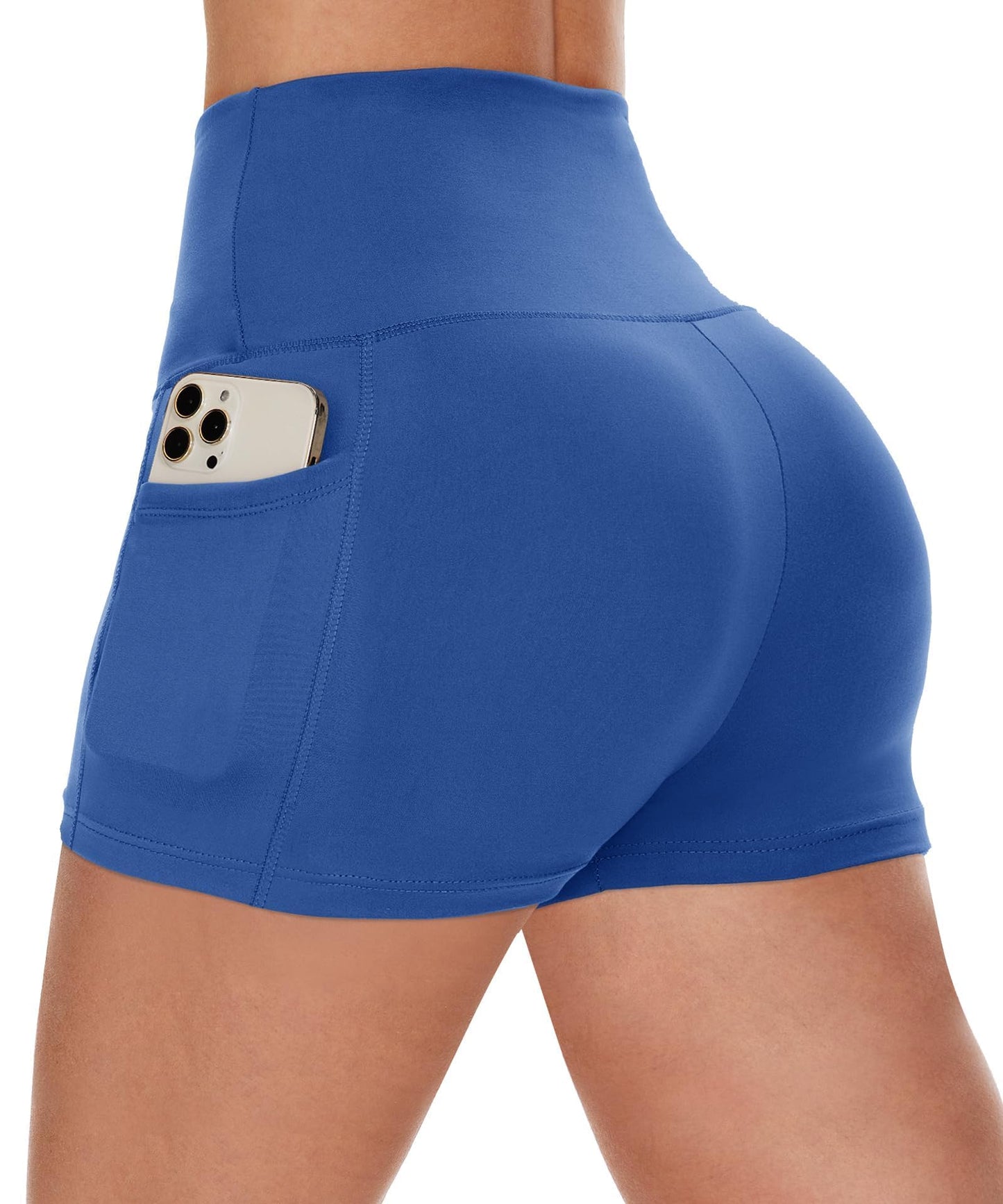 CAMPSNAIL Biker Shorts Women with Pockets - 3"/5"/8" High Waisted Workout Spandex Tummy Control Gym Running Yoga Shorts