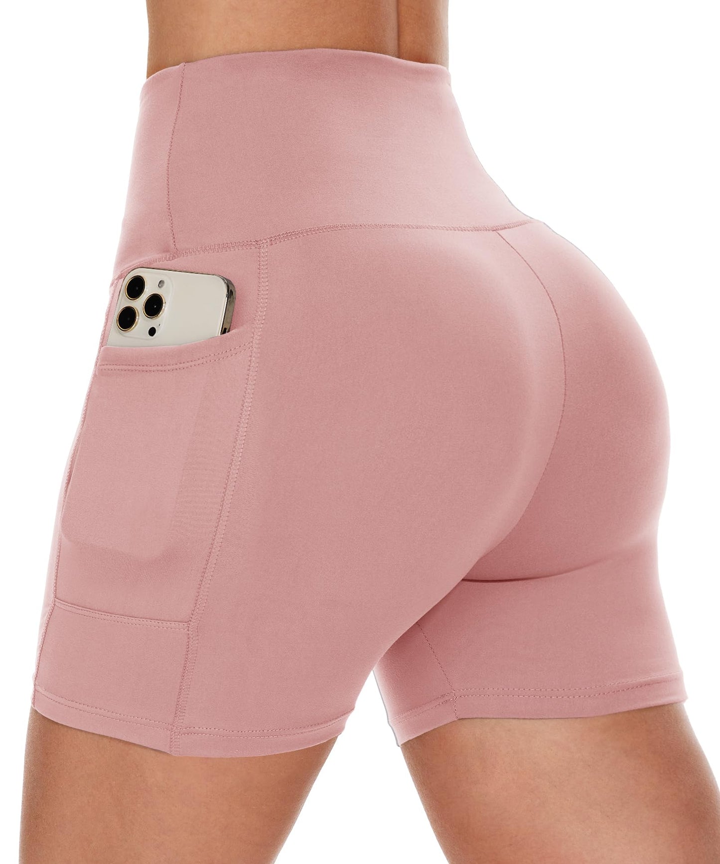 CAMPSNAIL Biker Shorts Women with Pockets - 3"/5"/8" High Waisted Workout Spandex Tummy Control Gym Running Yoga Shorts