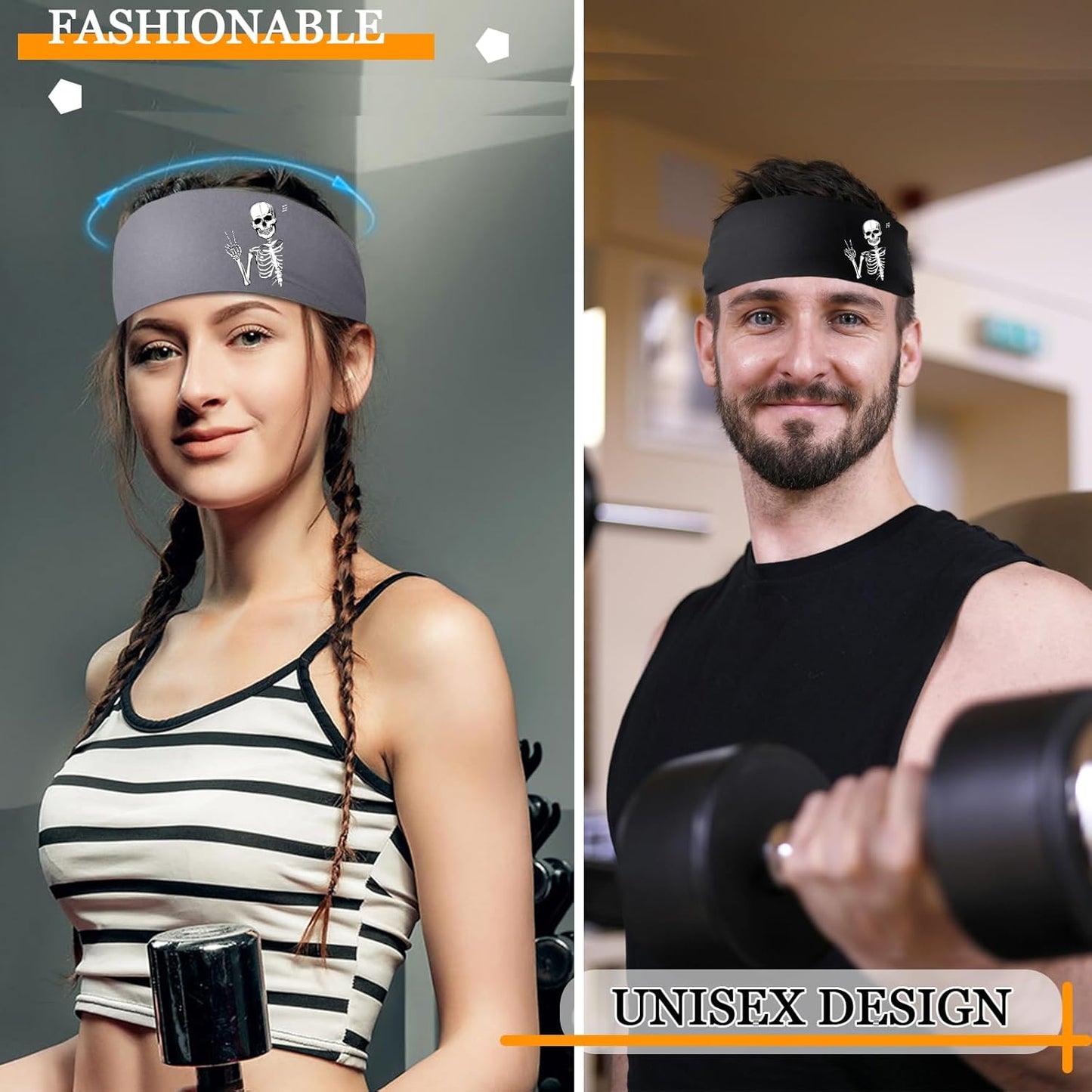 3Pcs Men Sports Headbands Sweat Bands for Men Women Sweatbands