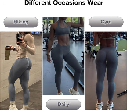 Leggings de impacto oculto para mujer, cintura media y baja, para gimnasio, entrenamiento, control de abdomen, pantalones de yoga