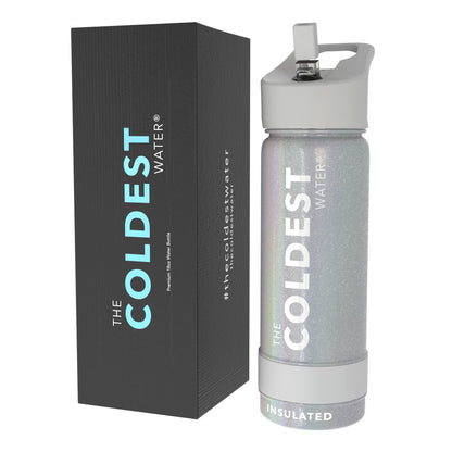 Coldest Insulated Water Bottle with Straw Lid - Stainless Steel Metal Insulated Bottle for Men & Women (Matte Black, 32 oz)