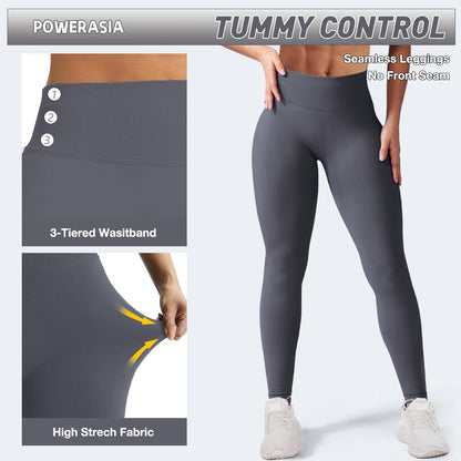 Leggings de impacto oculto para mujer, cintura media y baja, para gimnasio, entrenamiento, control de abdomen, pantalones de yoga