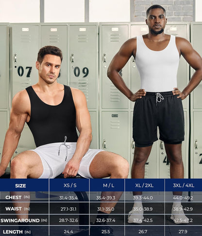 TAILONG Compression Shirts for Men Shapewear Slimming Body Shaper Waist Trainer Vest Workout Tank Tops Abdomen Undershirts