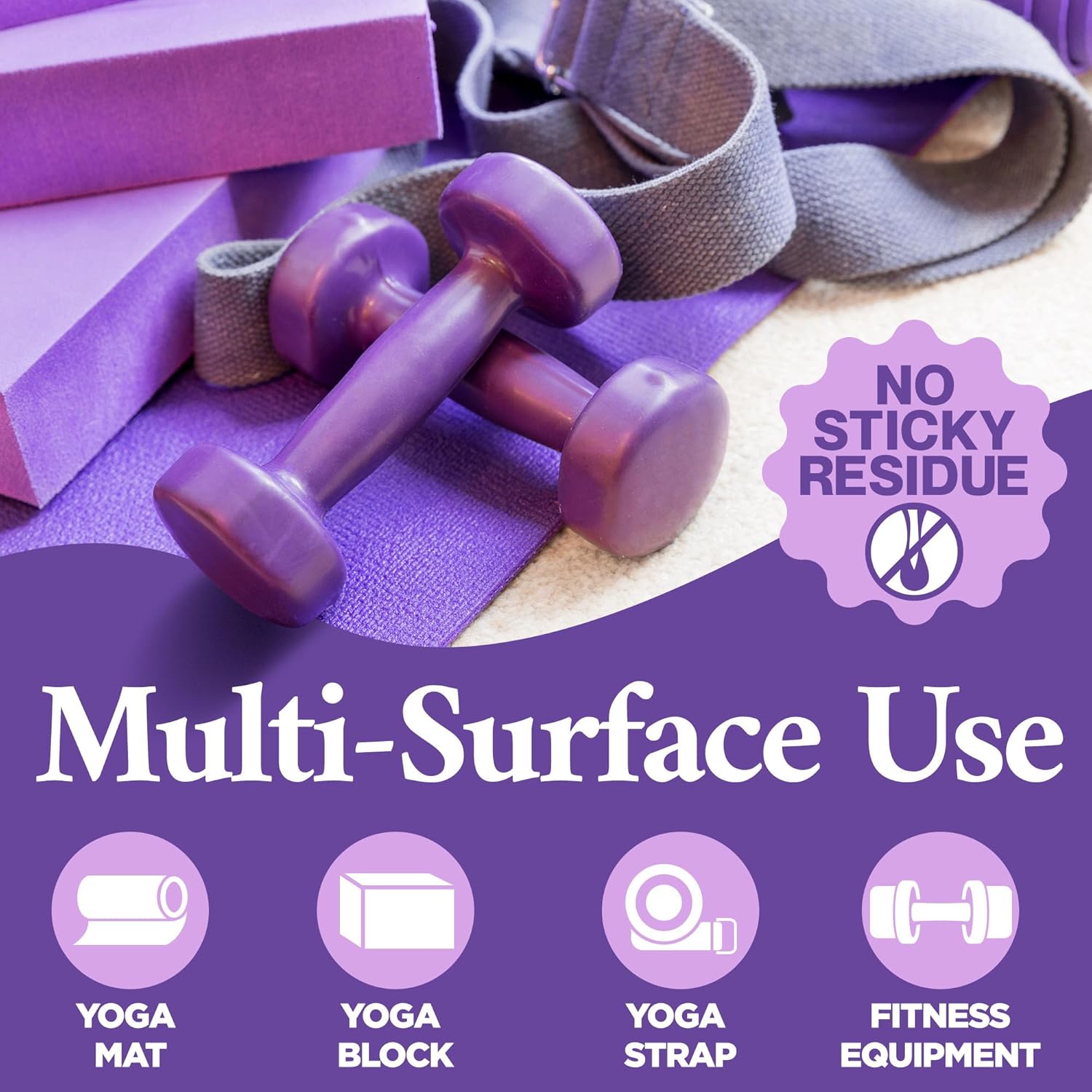 Durabasics Yoga Mat Cleaner Spray – Lavender Scent – 2 Pack (4 oz Each) with Microfiber Towel – Mat Spray Cleaner for Sweat & Odor – Quick-Dry, No Rinse Formula for Gear & Gym Equipment